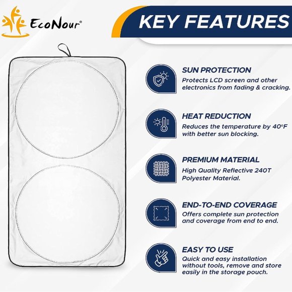 Car Windshield Sun Shade/Reflector (64 in x32 in) - Picture 4 of 7